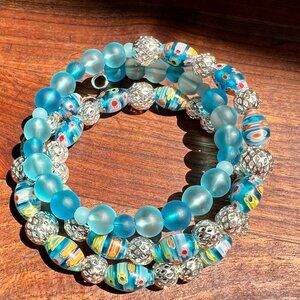 FINAL!  Beautiful Single Wrap Blue Bangle or Ankle Bracelet